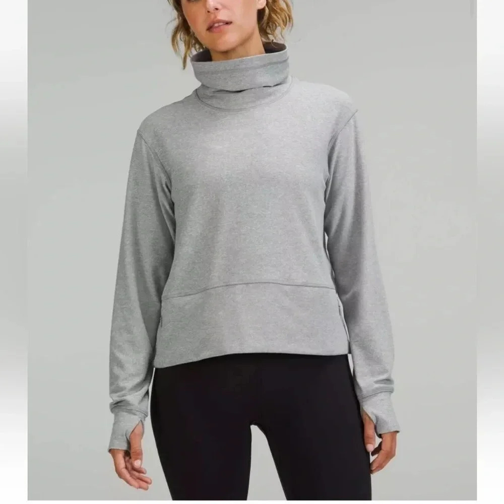 Lululemon Ready to Rulu Pullover Heathered Raceway Grey Sweatshirt Athleisure 8